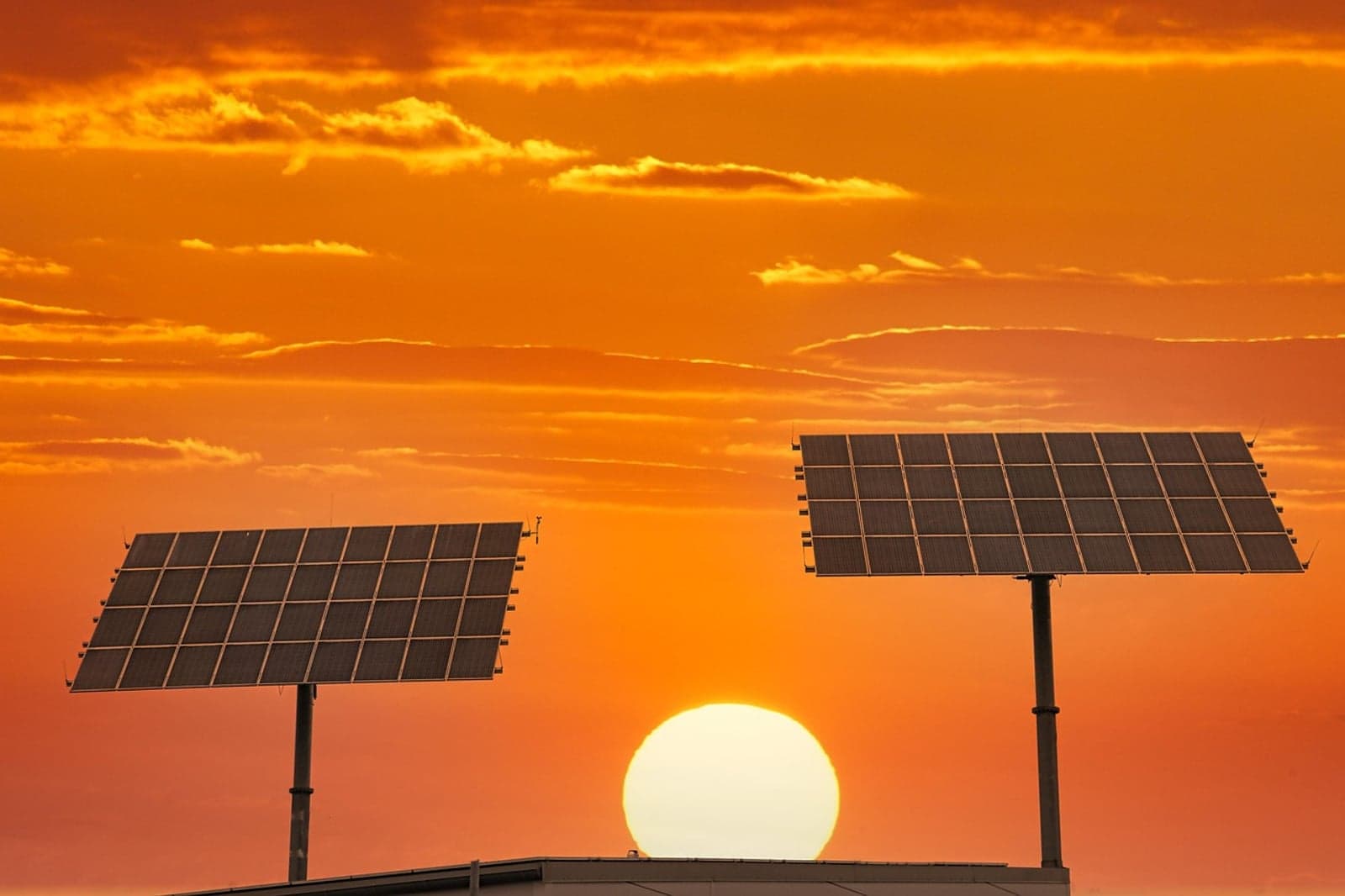 Solar panel sunset