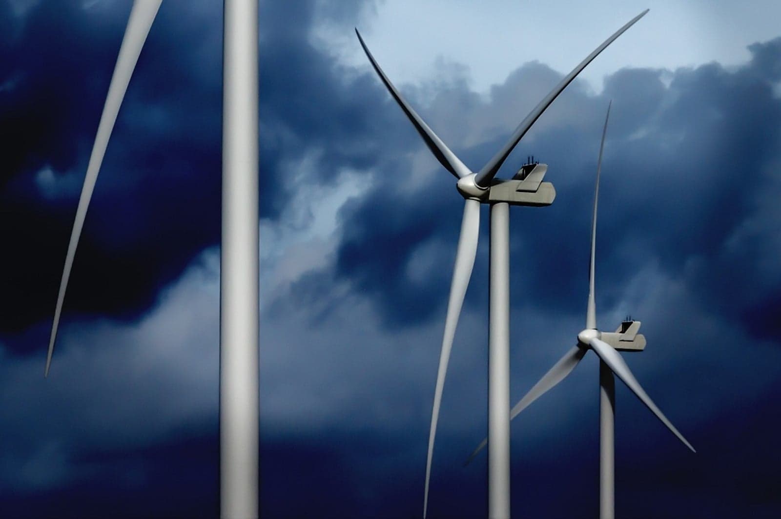wind turbine in storm