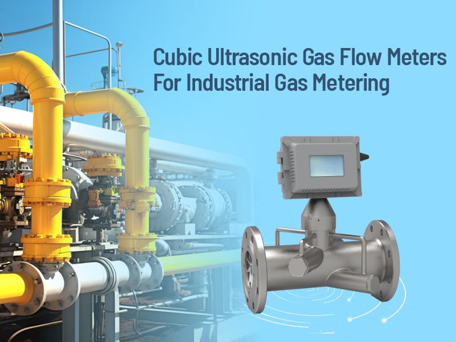 Cubic ultrasonic gas flow meters for industrial gas metering