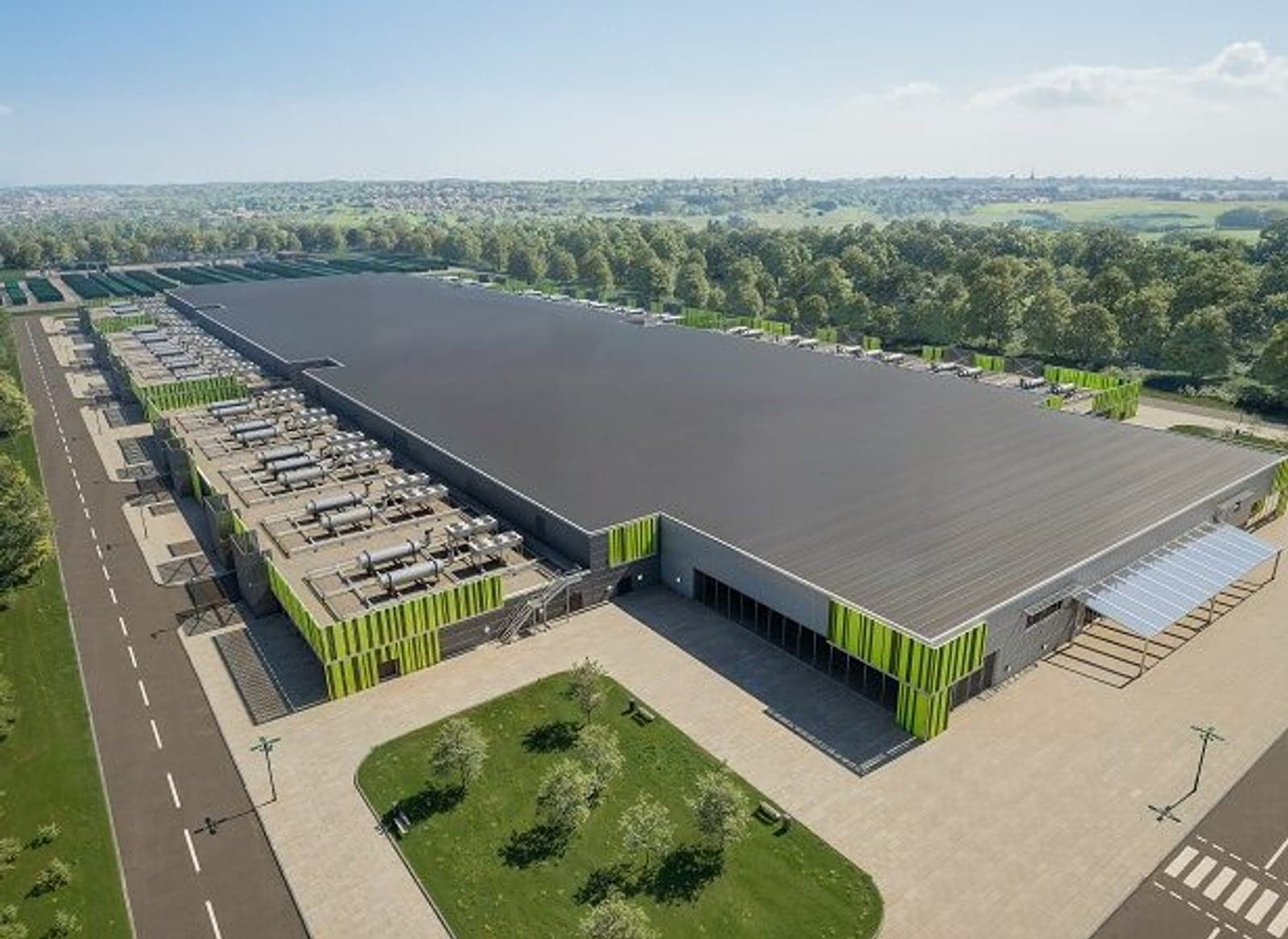 Visual rendering of the Apatura Ravenscraig AI data centre