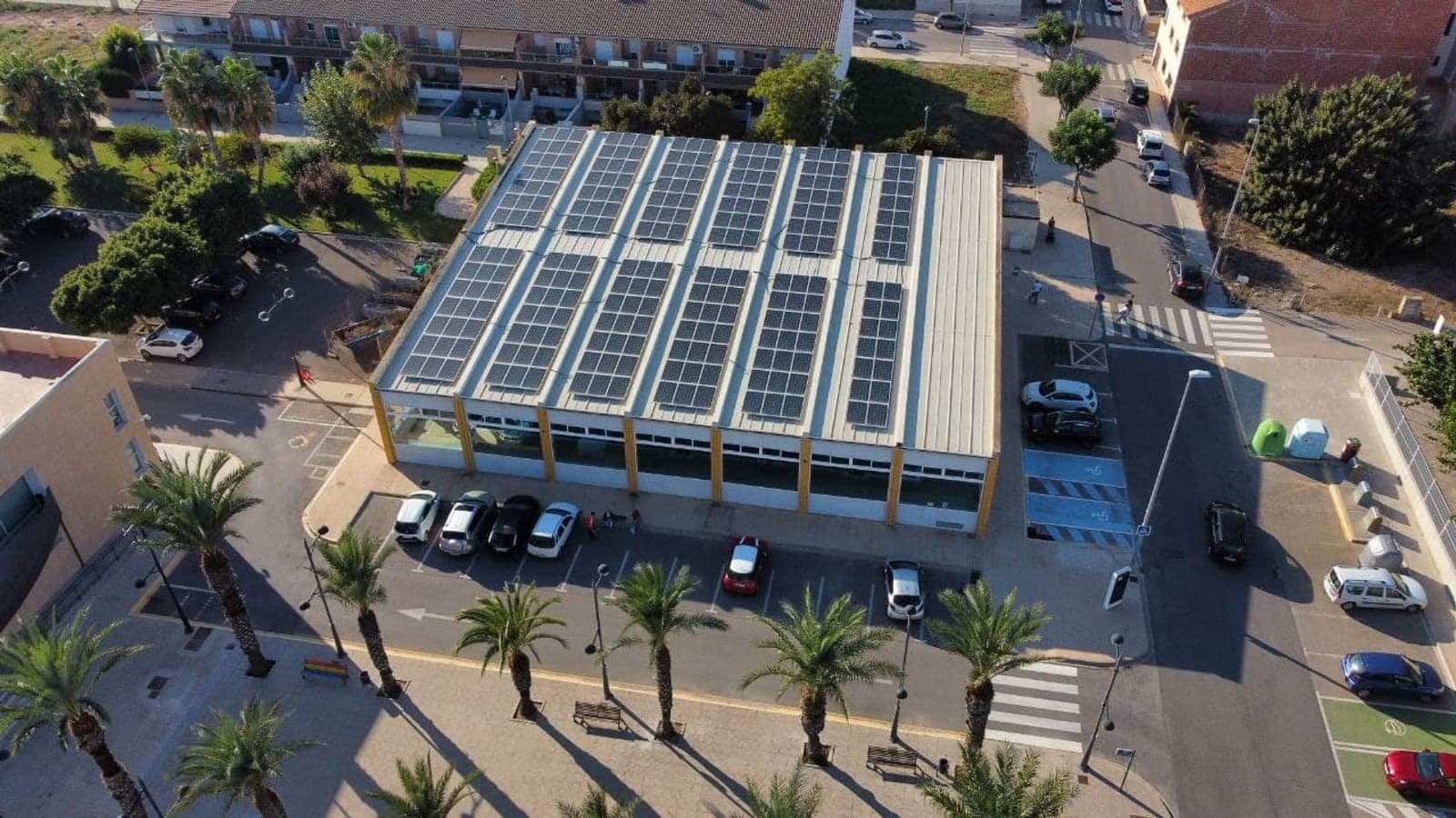 Rooftop solar installation at demo site 1 in Valencia, Spain".