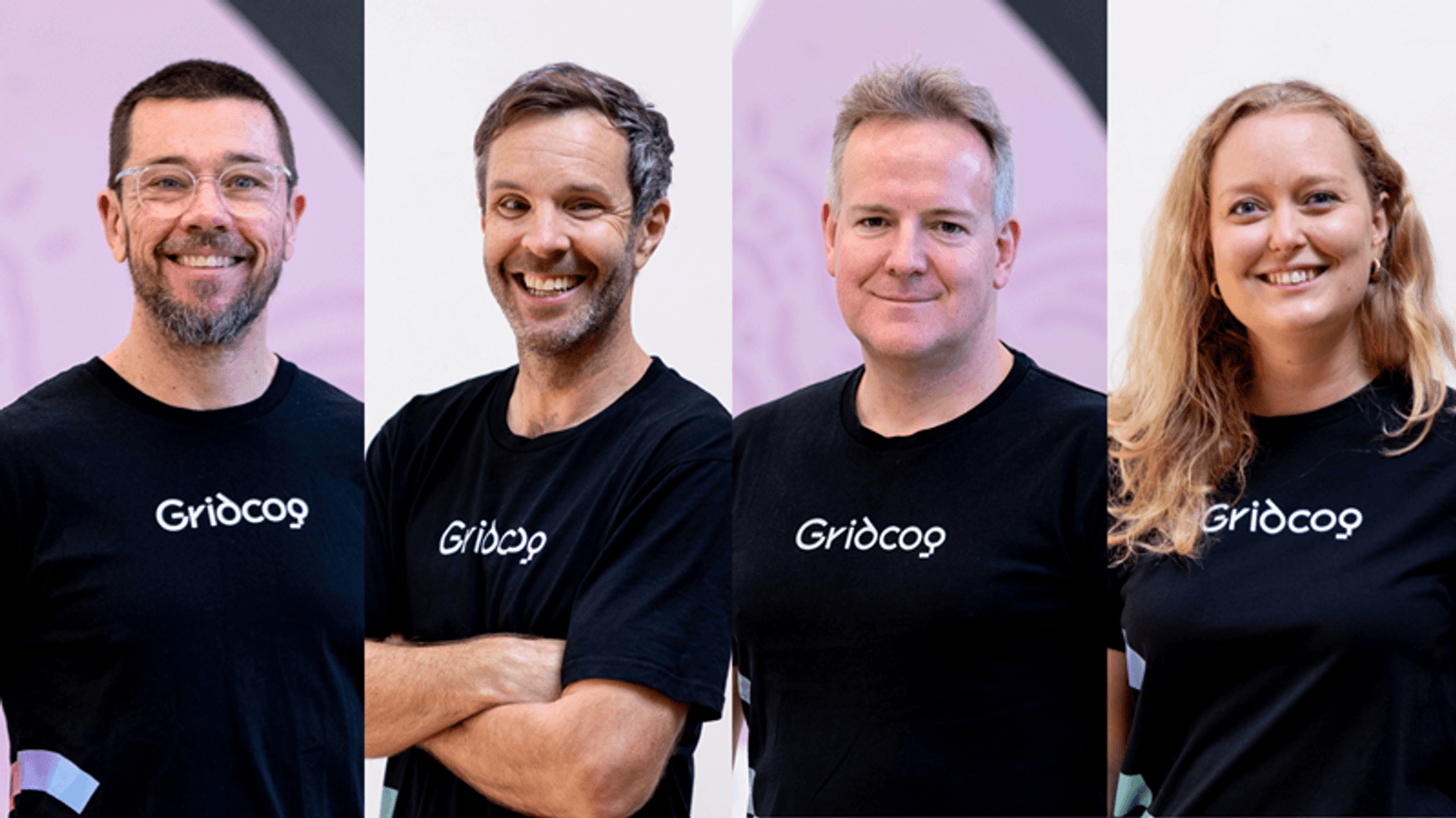 Gridcog’s senior leadership team (from left to right): CEO Fabian Le Gay Brereton; chief product officer Pete Tickler; chief technology officer Matt Ryan; and chief commercial officer Genna Boyle.