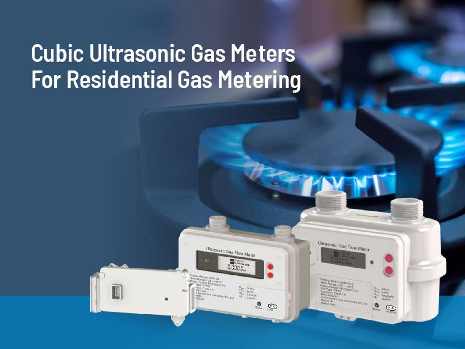 Cubic ultrasonic gas meters for residential gas metering