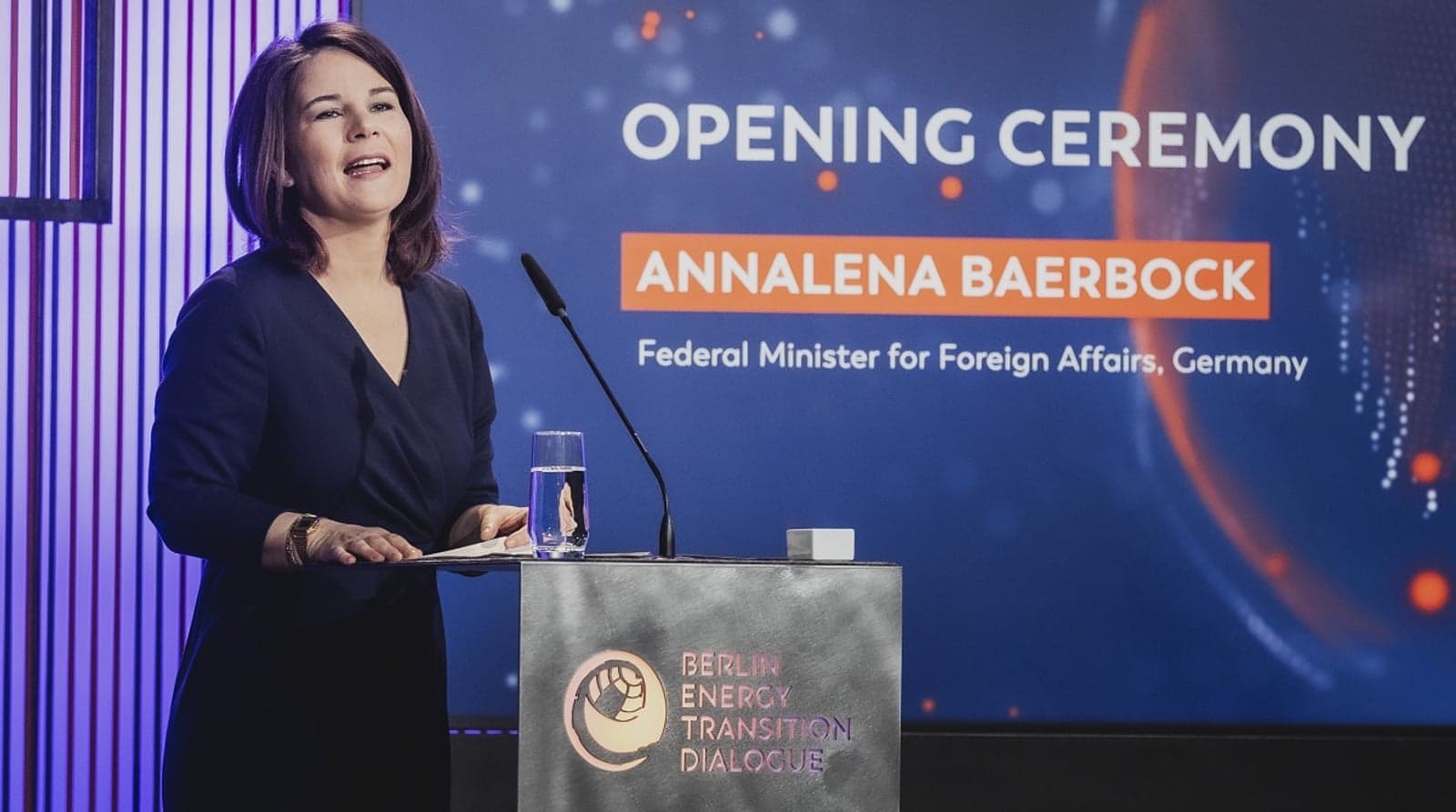 Annalena Baerbock opens the Berlin Energy Transition Dialogue.