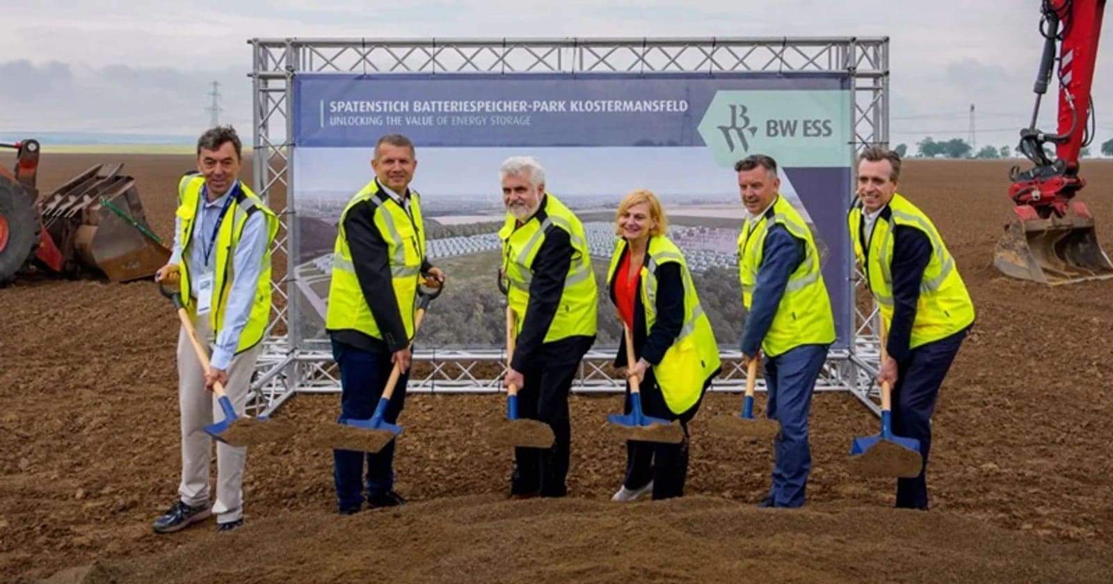 The groundbreaking ceremony on the Klostermansfeld battery energy storage project. Photo BW ESS