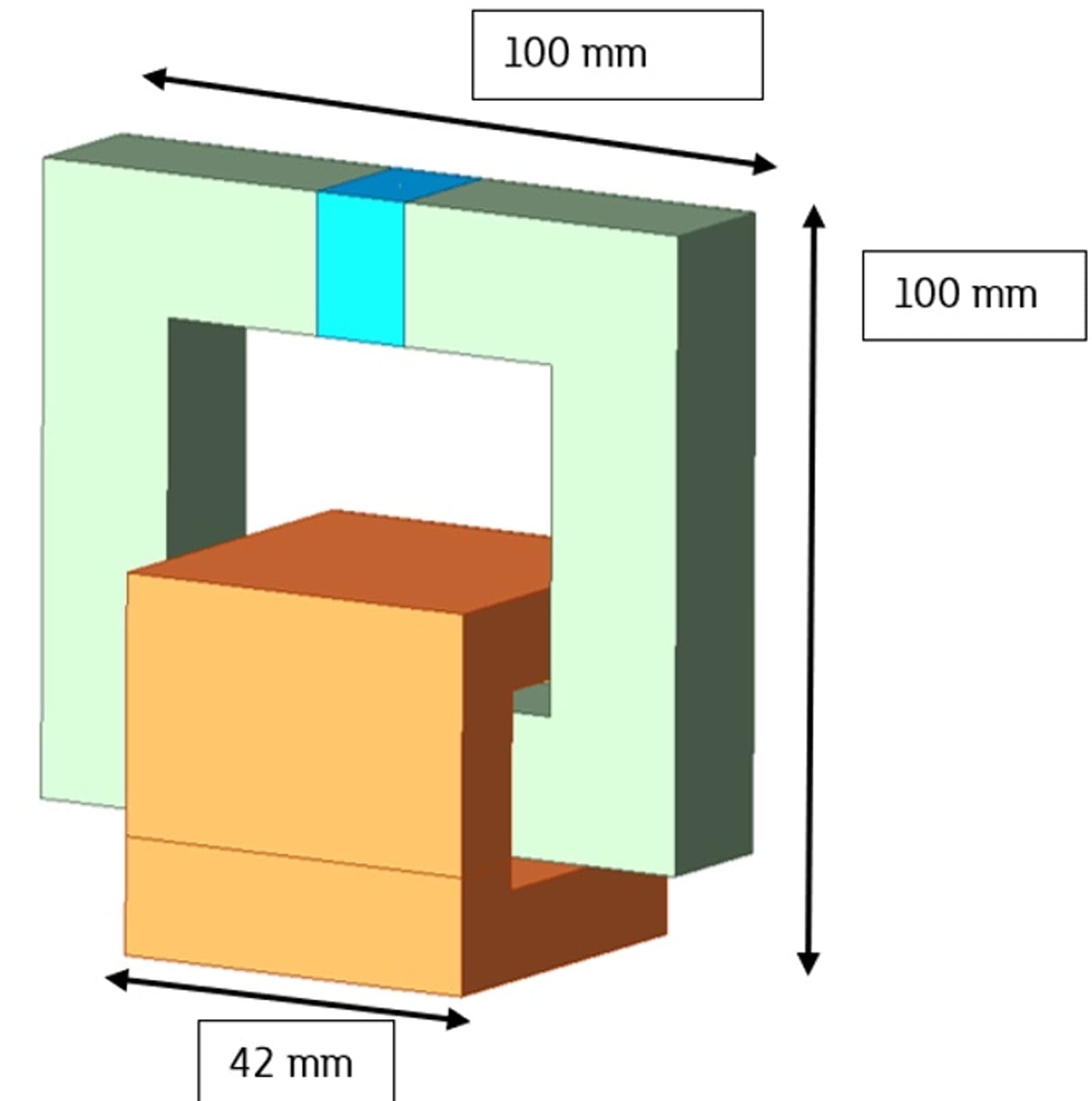 Figure 1. 3D design of the magnetic field generator for 20A operating current.