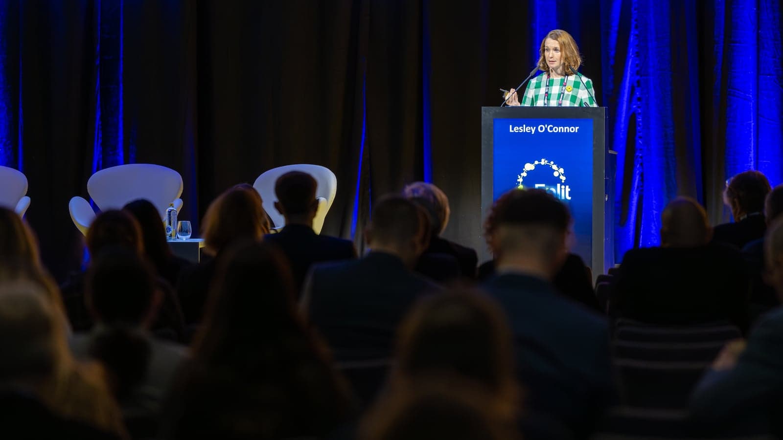 Lesley O Connor speaking at Enlit Europe 2025 in Bilbao